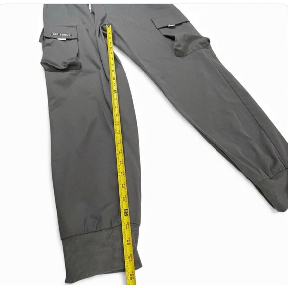 Gray Cargo Jogger Pants With Drawstring Waist & Cuffed Ankles Men's XL - Picture 12 of 12